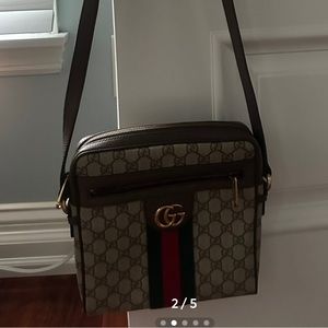 Authentic GG motif and web stripe Ophidia crossover bag GG SUPREMA canvas